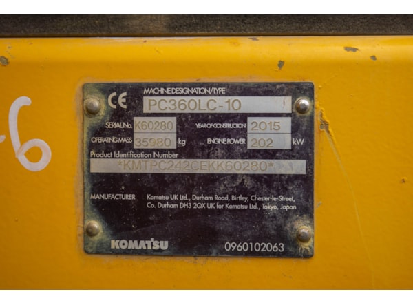 Excavator senile Komatsu PC 360 LC-10 de vanzare